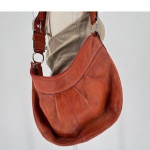 Coach Hobo Bag Womens Leather Burnt Orange Glove Tanned Boho Indie Y2K F13731